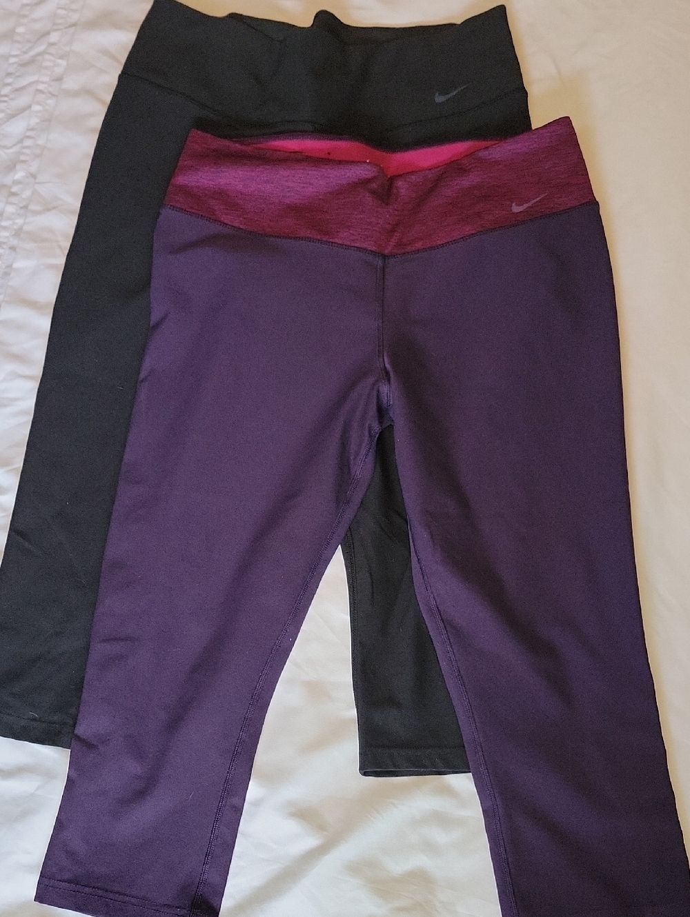 Nike Womens Purple Capri Leggings with Black Pair
